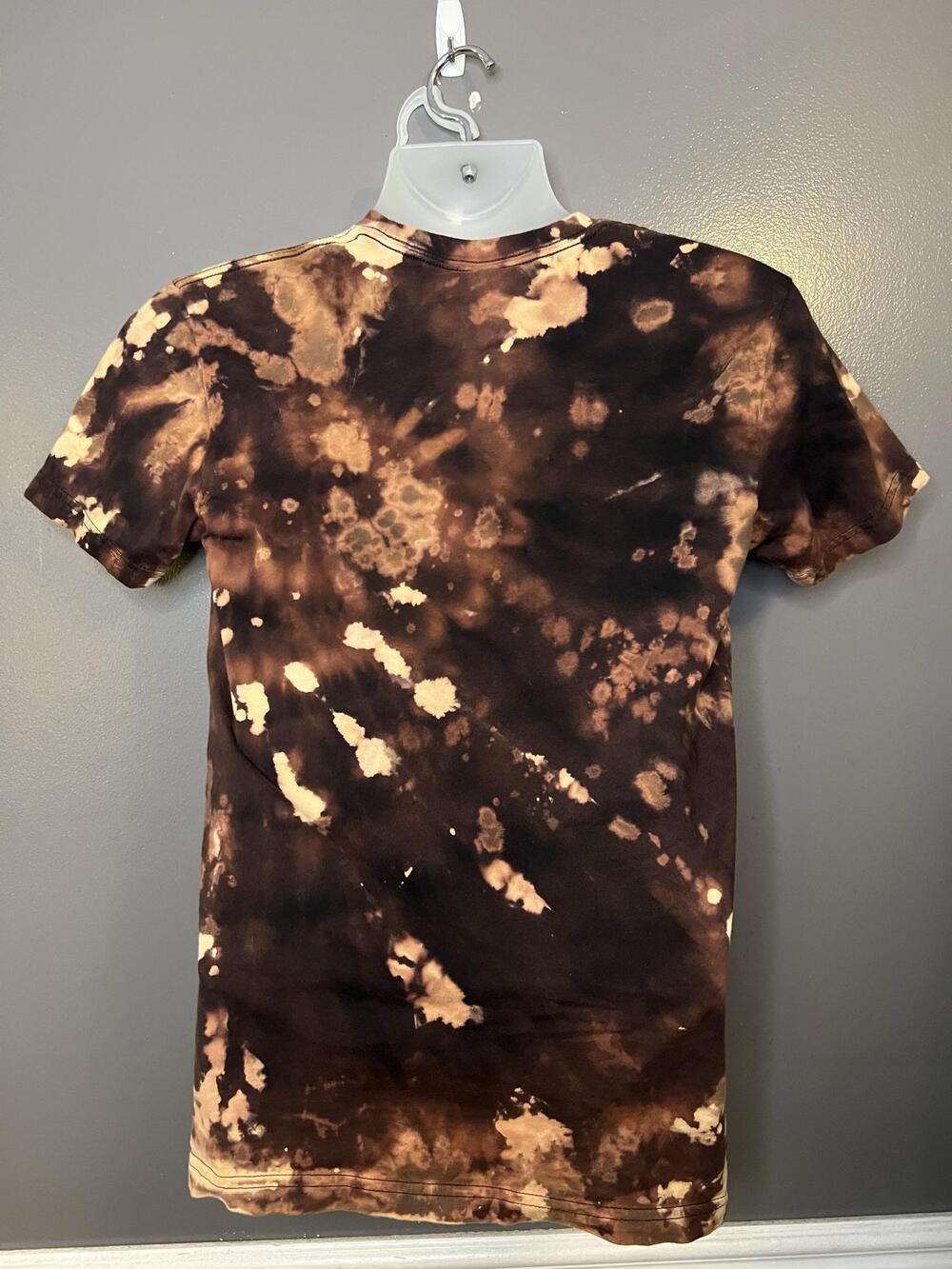 Good Luck Trolls Shirt Mens Small Brown Bleach Tie Dye Rainbow Graphic Tee - Picture 5 of 8